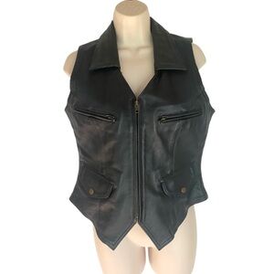 Highway One Exquisite Quality Genuine Leather Motorcycle Vest M